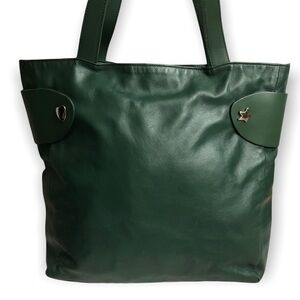 Furla green leather tote bag